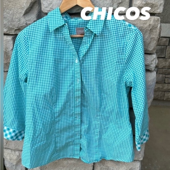 Chicos top blouse button up shirt size 1 (M) - Picture 1 of 7
